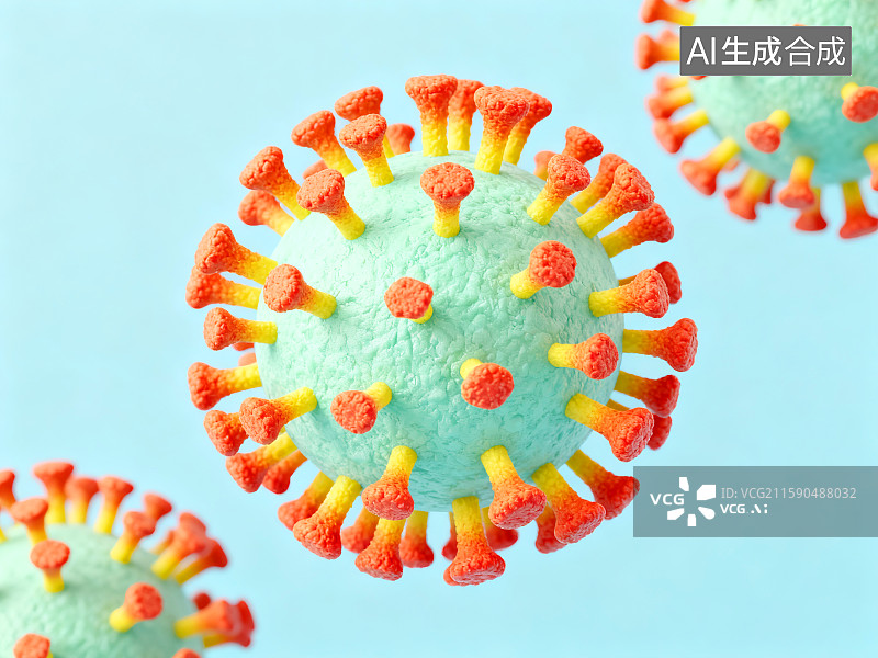 【AI数字艺术】3D冠状病毒插画图片素材