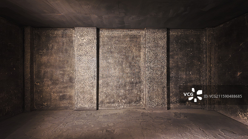 陕西省乾陵博物馆永泰公主石质棺椁珍贵刻画记录图片素材