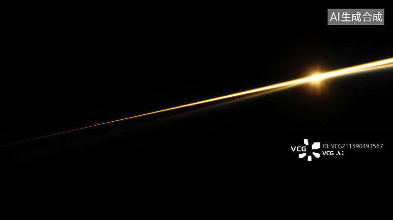 【AI数字艺术】黑色背景上的金色光束线条图片素材