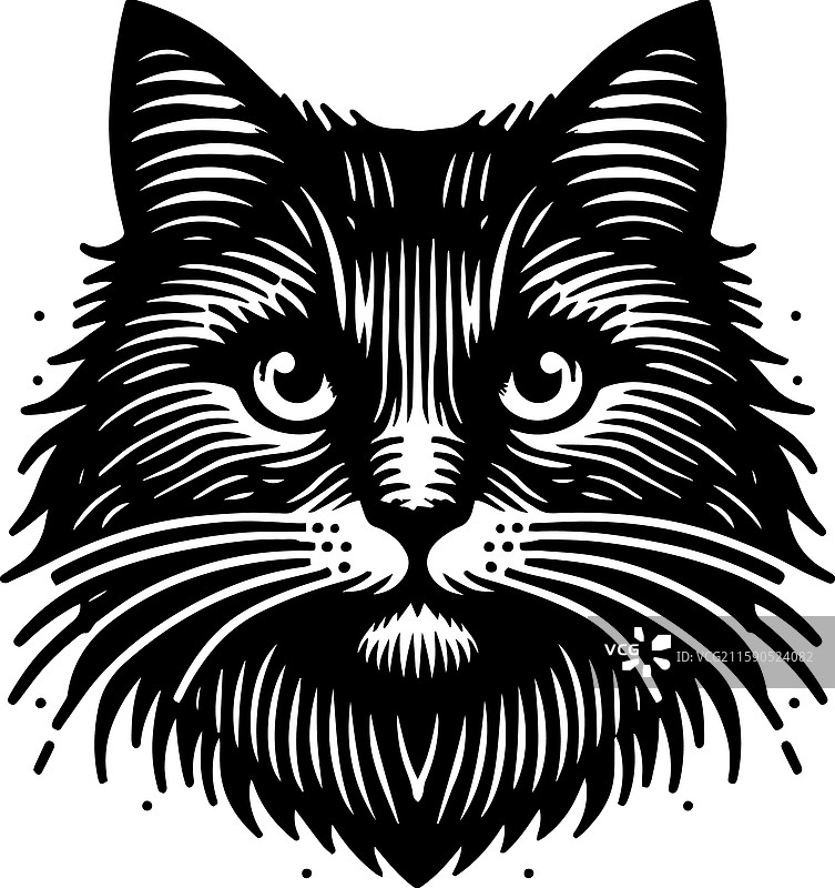 简单的谷仓猫头图标 复古标志 复古风格图片素材