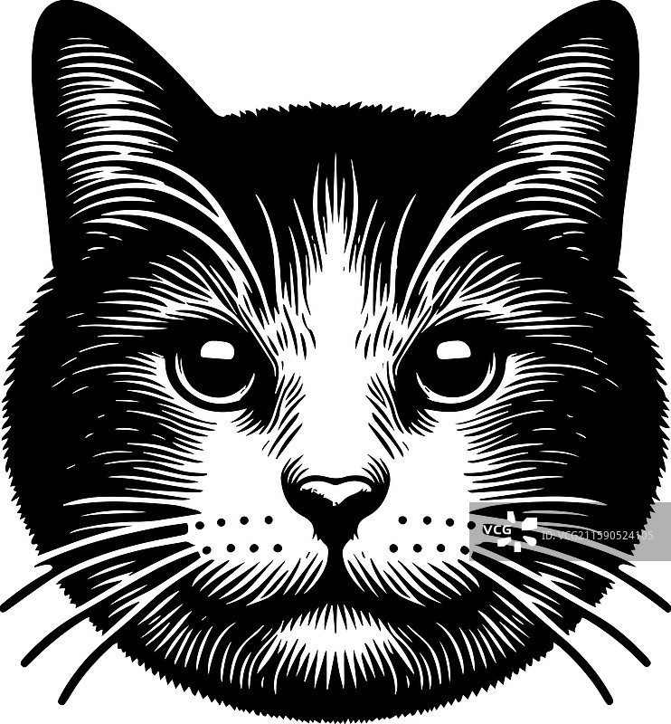 简单的谷仓猫头图标 复古标志 复古风格图片素材