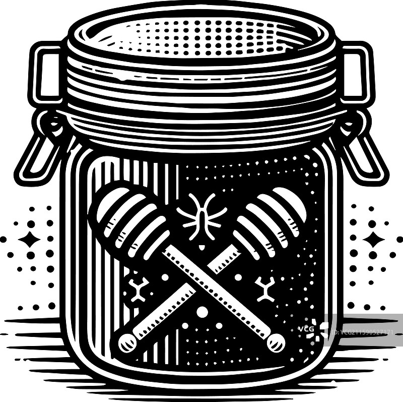 简单的蜂蜜罐正面图标复古标志图片素材