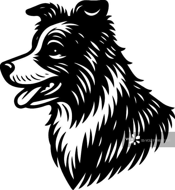 简单的澳大利亚牧羊犬面部头像图标图片素材