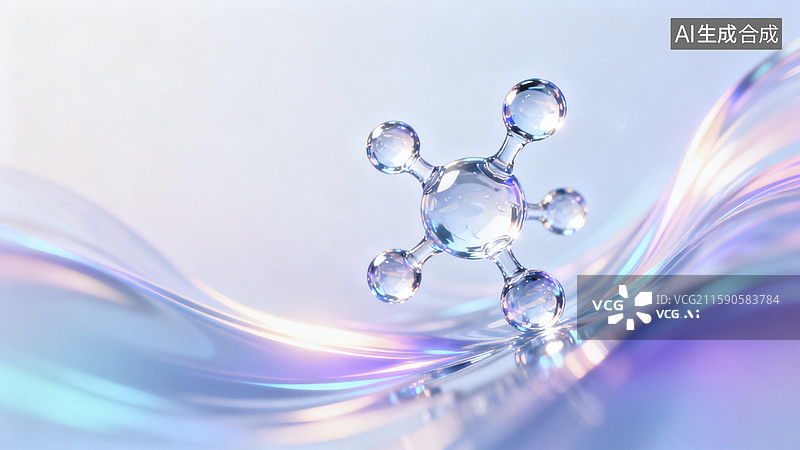 【AI数字艺术】透明分子结构图像图片素材