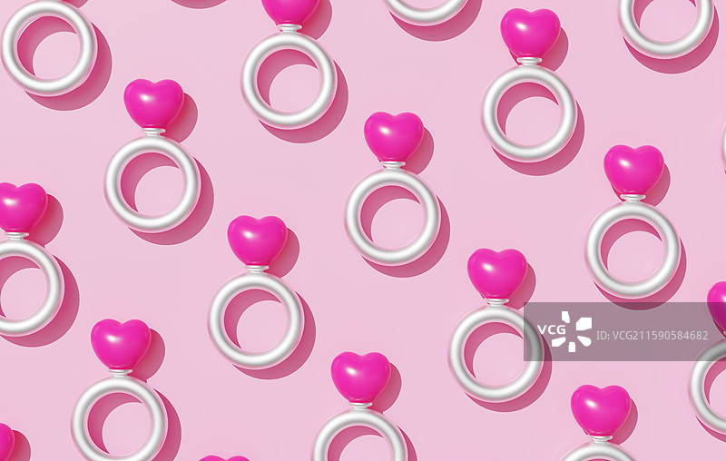 情人节爱情浪漫甜蜜永恒戒指3D图片素材