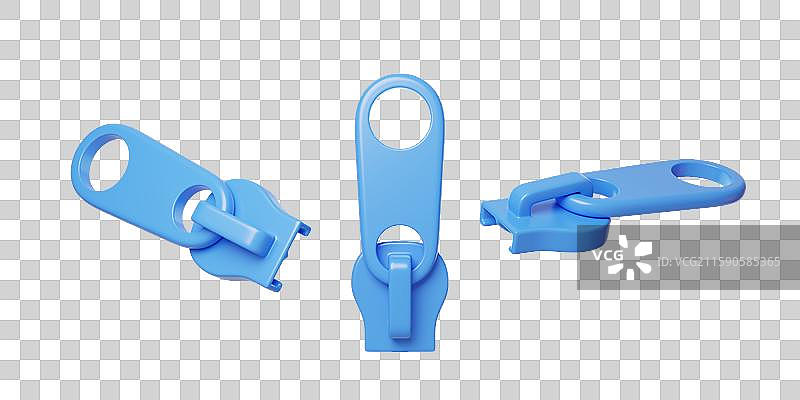 免抠衣服服饰箱包穿着拉链头3D图片素材