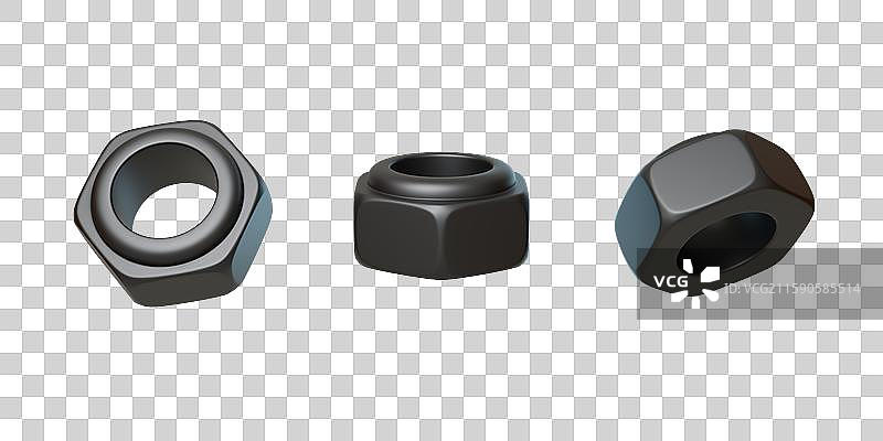 免抠五金工具机械制造必备螺母3D图片素材