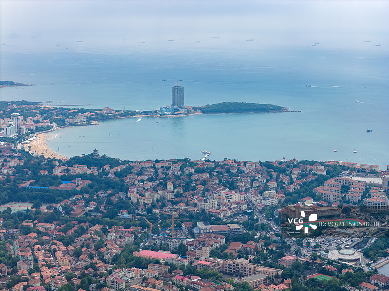 美丽海滨城市山东省青岛市海港建筑美景图片素材