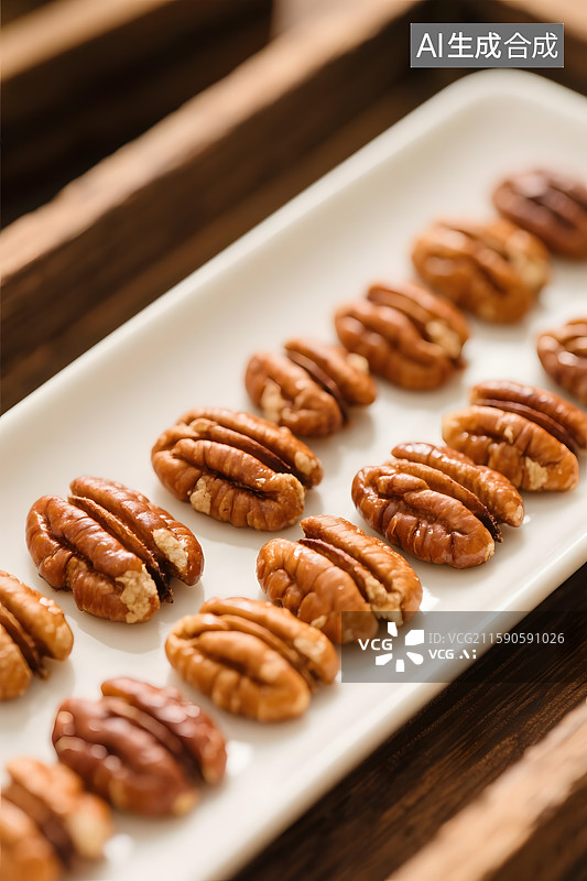 【AI数字艺术】饱满诱人的碧根果仁 山核桃仁图片素材