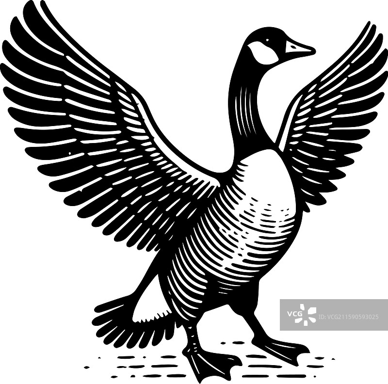 简单的图卢兹鹅拍打翅膀图标图片素材