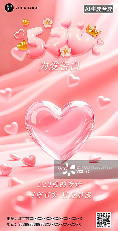 【AI数字艺术】520七夕情人节海报图片素材