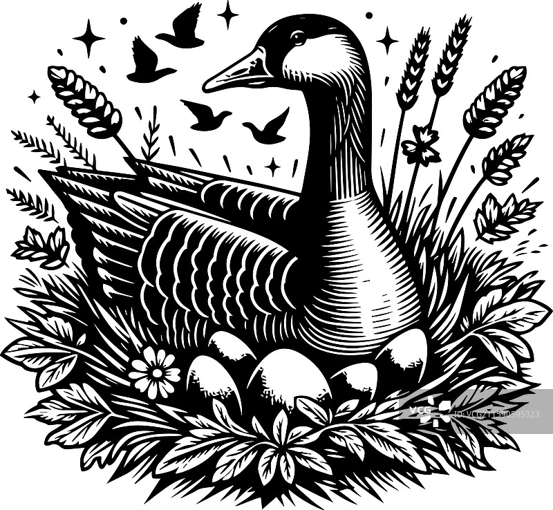 简单的图卢兹鹅巢图标复古标志图片素材