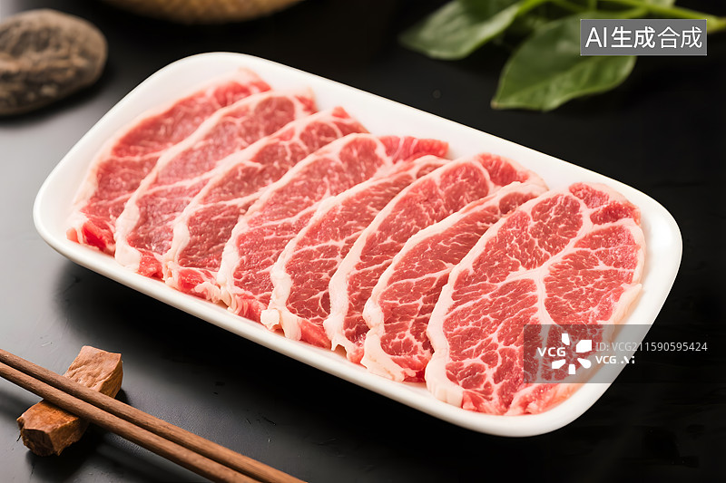 【AI数字艺术】新鲜牛肉片图片素材