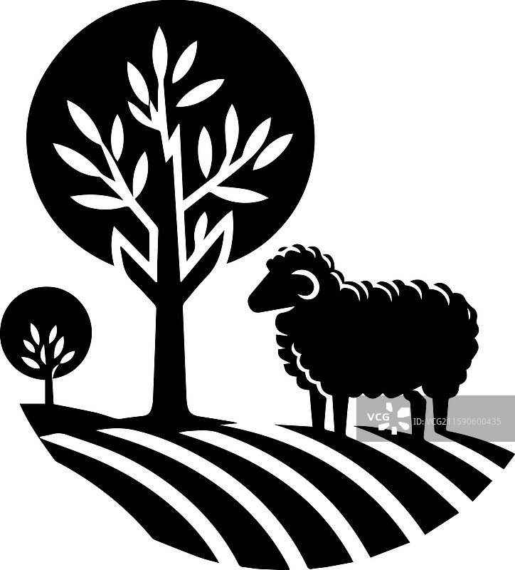 简单的羊奶酪图标 复古标志 复古风格图片素材