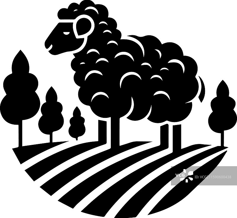 简单的羊奶酪图标 复古标志 复古风格图片素材