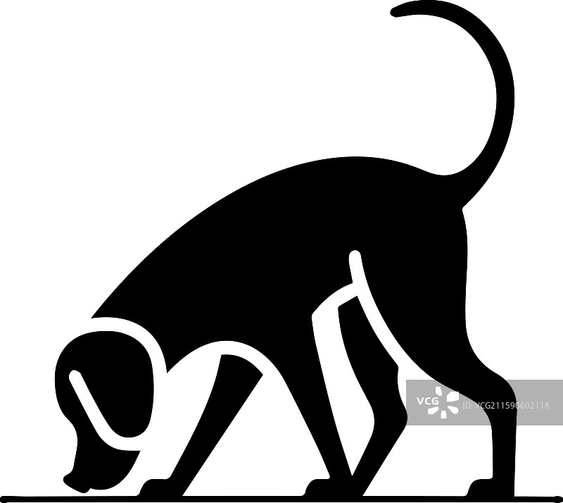 现代简单的鼻子贴地嗅闻姿势图标图片素材