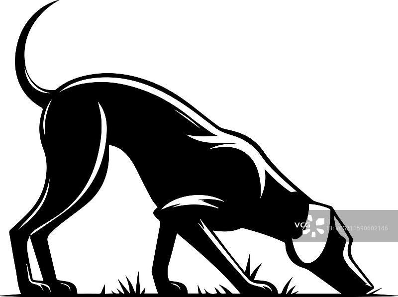 现代简单的鼻子贴地嗅闻姿势图标图片素材