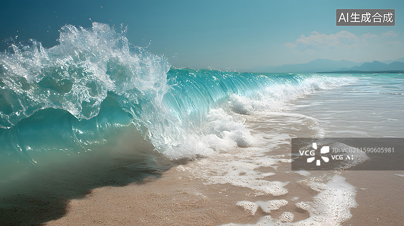 【AI数字艺术】湍急海面的自然景象图片素材