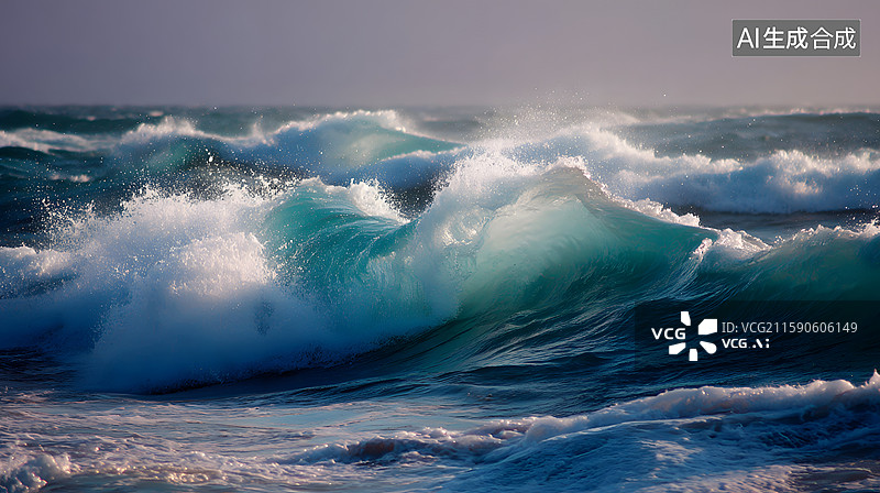 【AI数字艺术】湍急海面的自然景象图片素材
