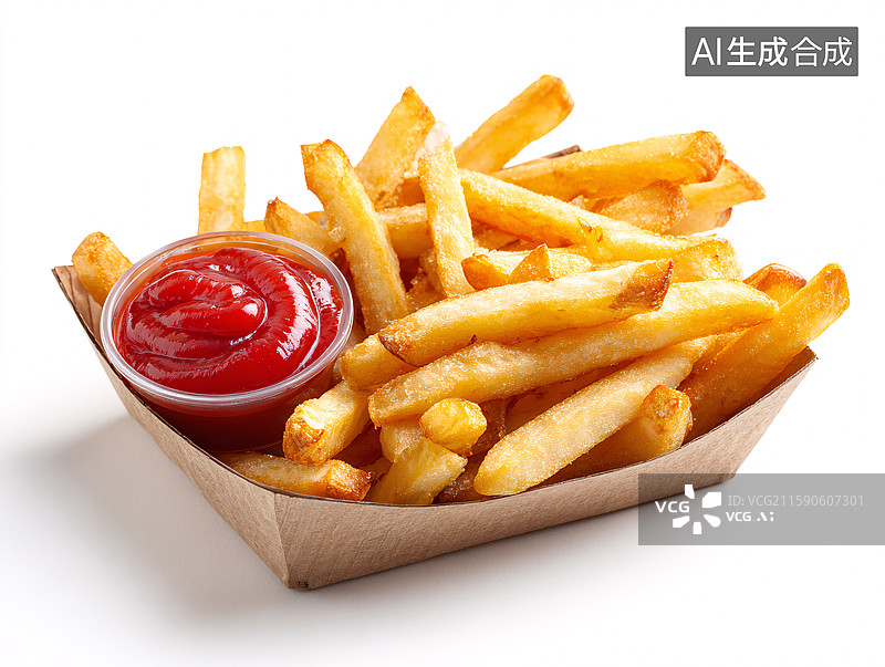 【AI数字艺术】番茄酱与薯条图片素材