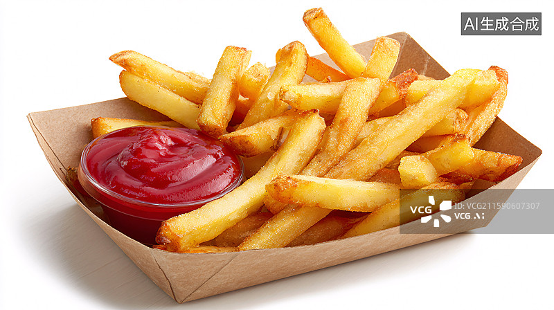 【AI数字艺术】番茄酱与薯条图片素材