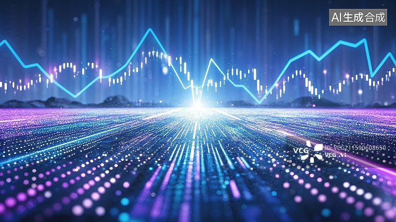 【AI数字艺术】上升的箭头，金融经济股市增长概念图片素材