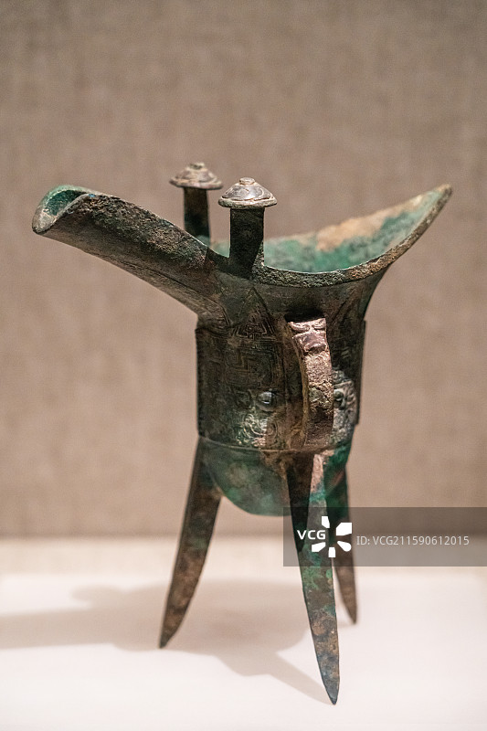 兽面纹铜爵（商代后期）河南博物院藏 1968年温县小南张出土图片素材