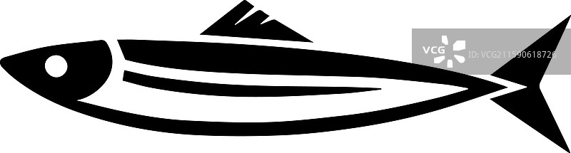 简单的凤尾鱼图标现代标志图片素材