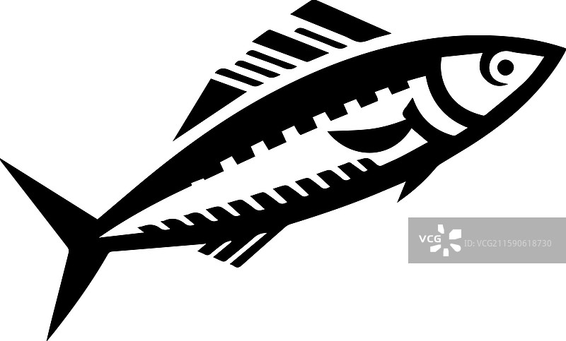 简单的凤尾鱼图标 复古标志 复古风格图片素材