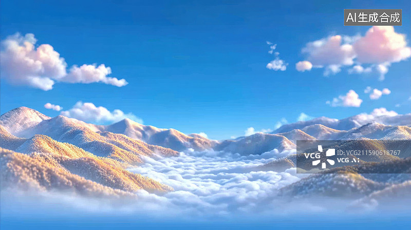 【AI数字艺术】梦幻山林：自然奇观与色彩斑斓的仙境图片素材