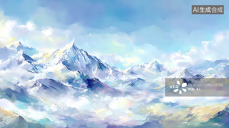 【AI数字艺术】梦幻山林：自然奇观与色彩斑斓的仙境图片素材