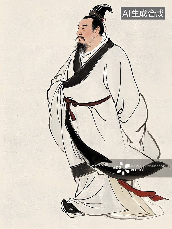 【AI数字艺术】历史文化名人肖像中国汉代著名的外交家探险家张骞图片素材