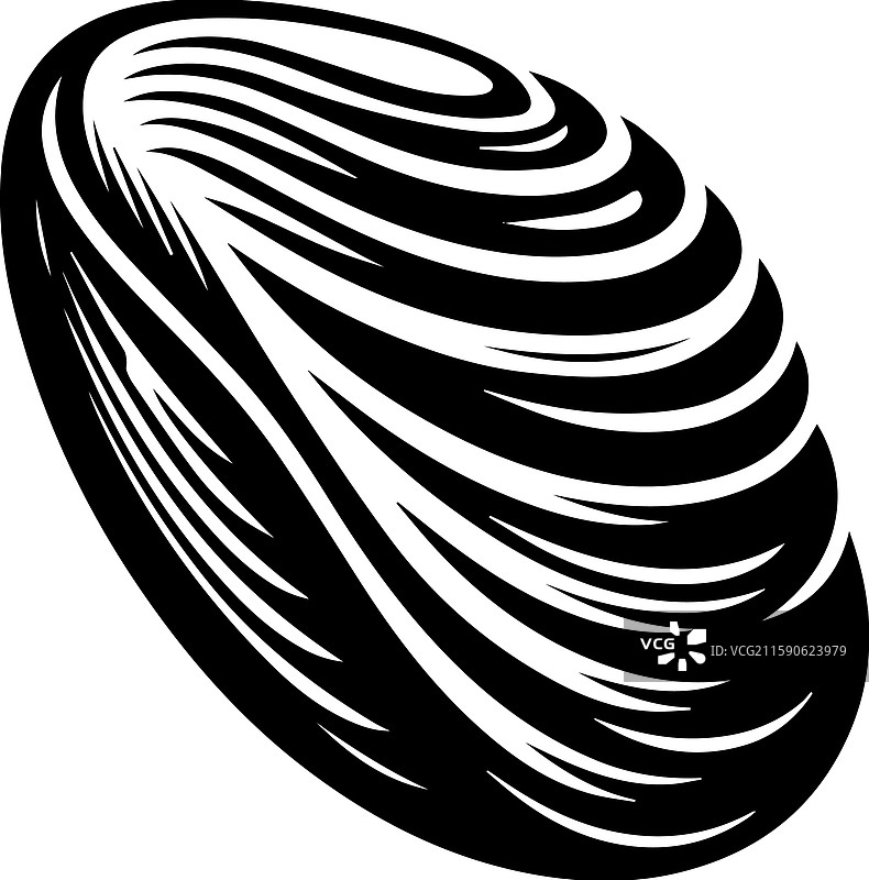 简单的地中海贻贝图标复古标志图片素材