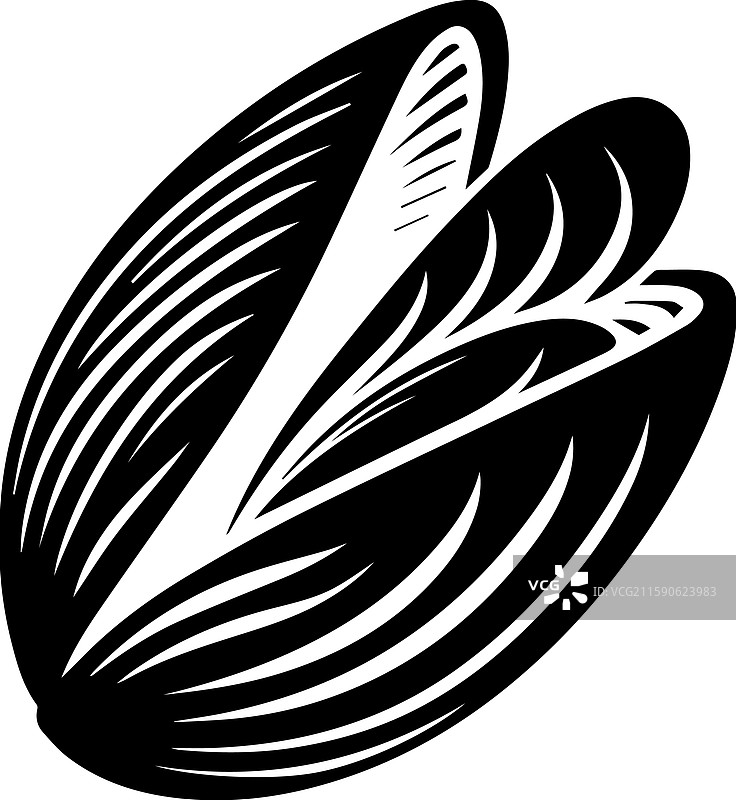 简单的地中海贻贝图标复古标志图片素材