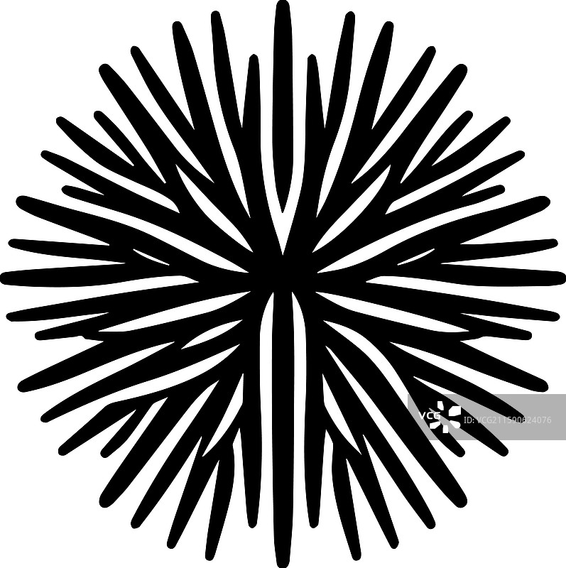 简单的海胆图标 复古标志 复古风格图片素材