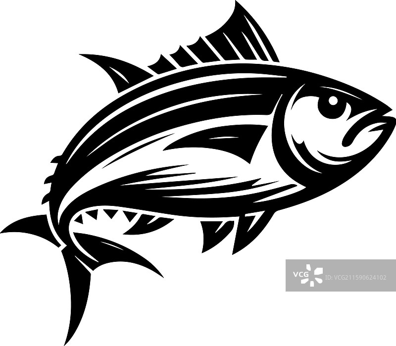 简单的金枪鱼图标现代标志图片素材
