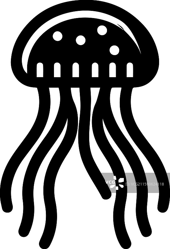 简单的水母图标 复古标志 复古风格图片素材