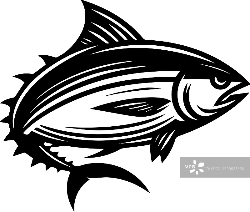 简单的金枪鱼图标现代标志图片素材