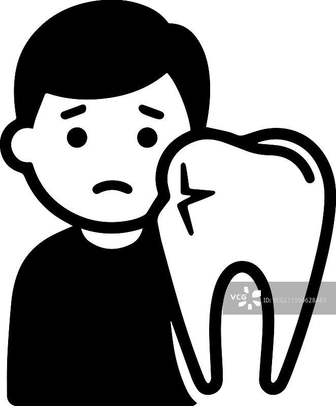 简单的牙痛图标现代标志图片素材