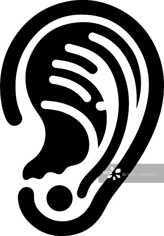 简单耳痛图标现代标志图片素材