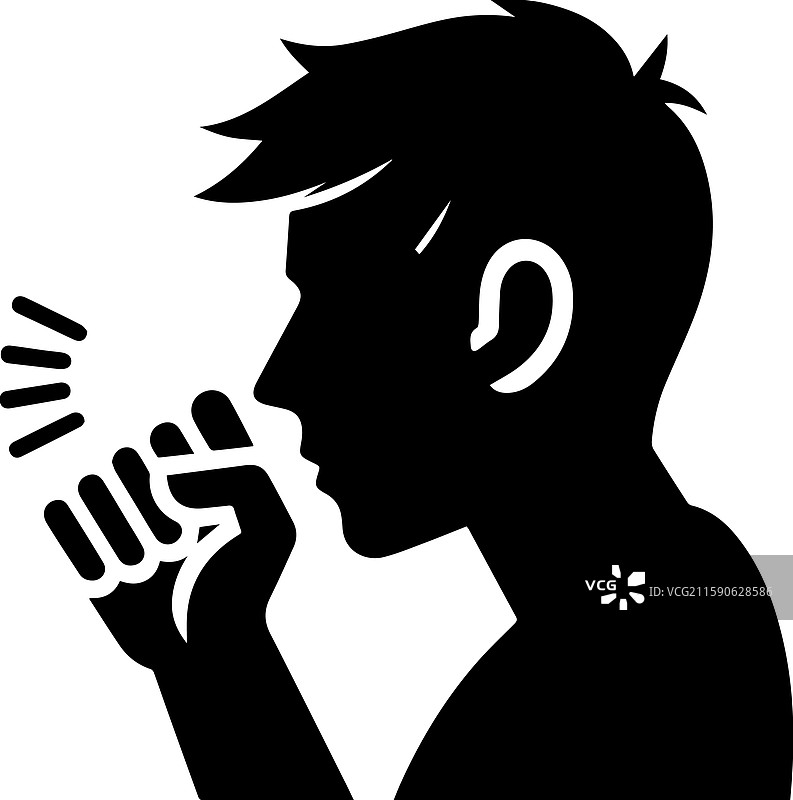 简单咳嗽图标现代标志图片素材