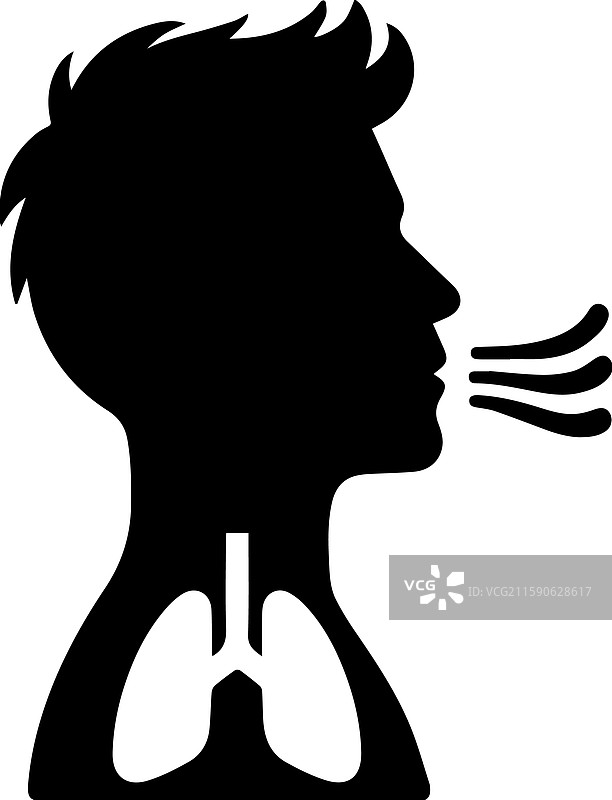 简单的咳嗽图标现代标志图片素材