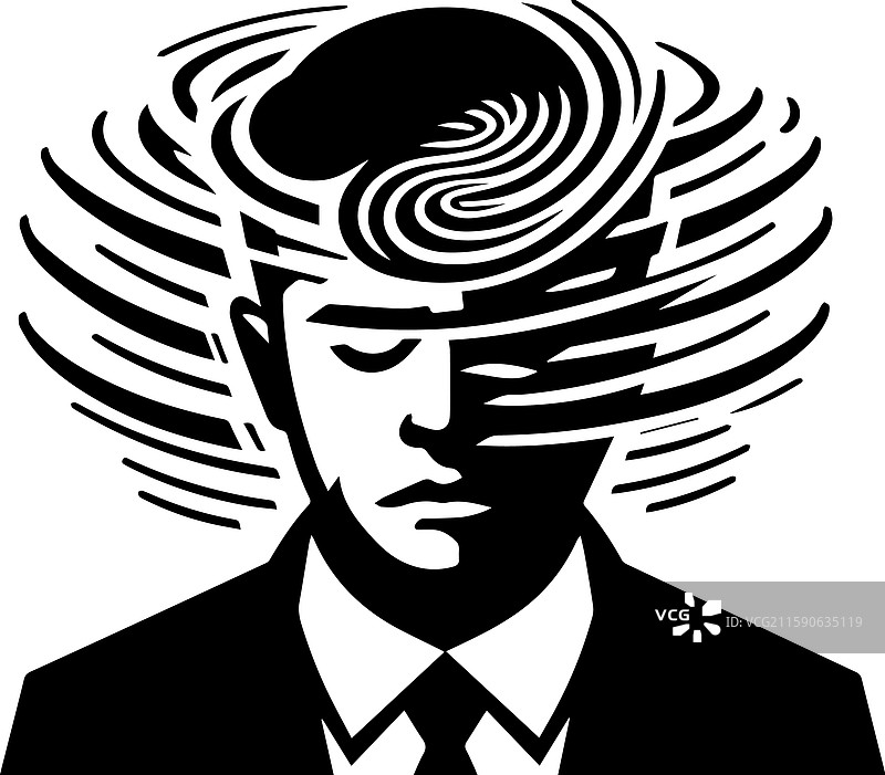 简单的压力头痛图标现代标志图片素材