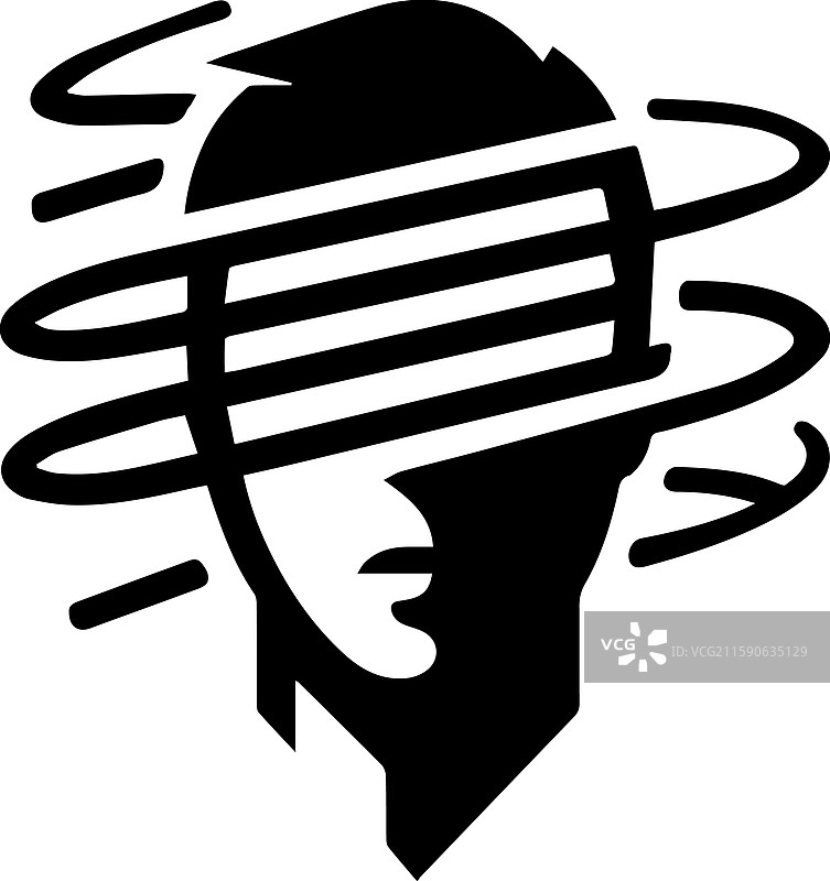 简单的压力头痛图标现代标志图片素材