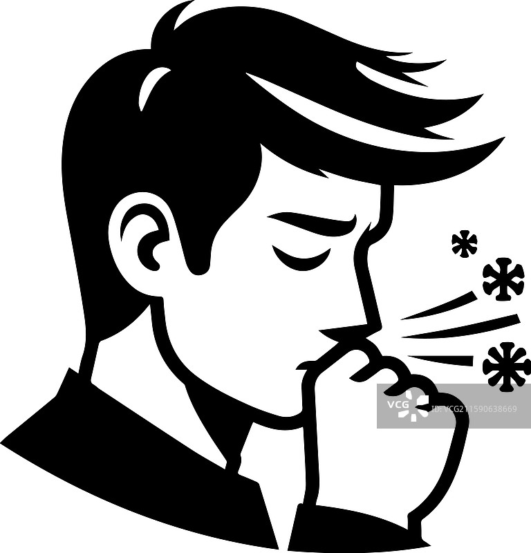 简单的打喷嚏图标现代标志图片素材
