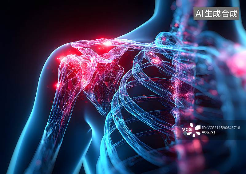 【AI数字艺术】人体肩部关节透视图图片素材