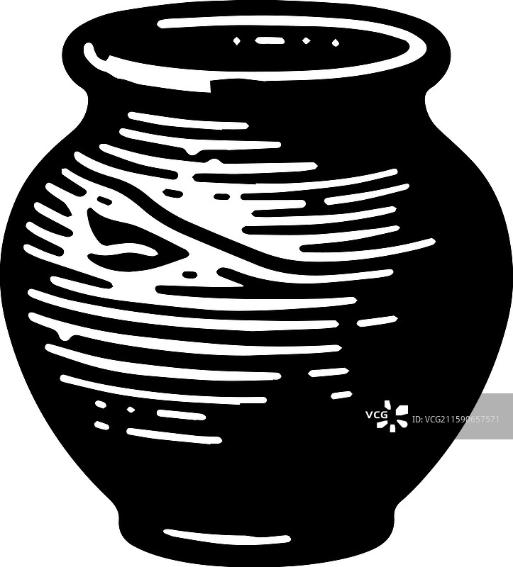 简单的陶土陶器图标设计，复古风格图片素材