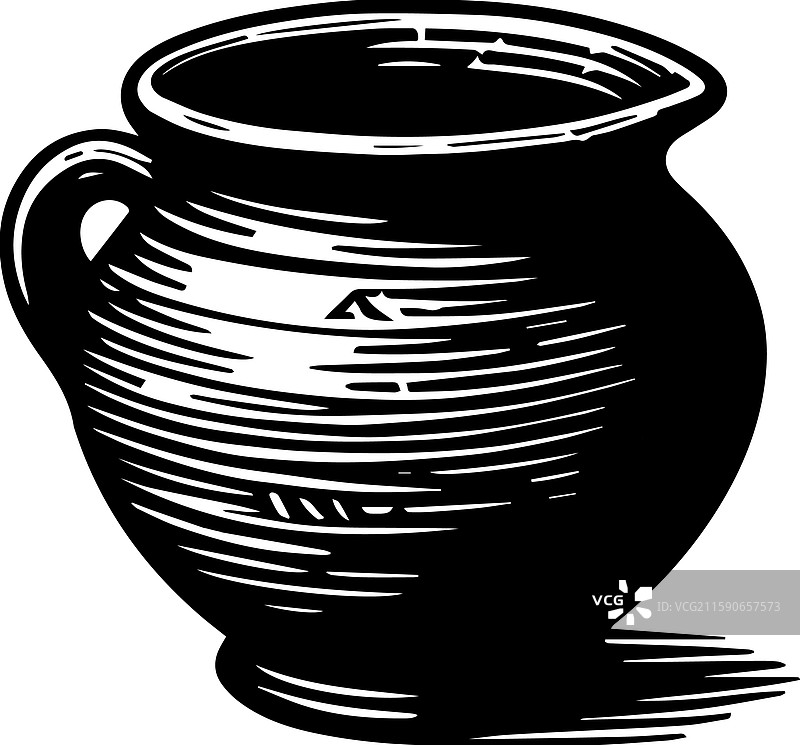 简单的陶土陶器图标设计，复古风格图片素材
