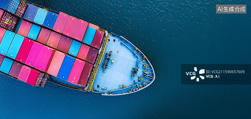 【AI数字艺术】海运集装箱船图片素材