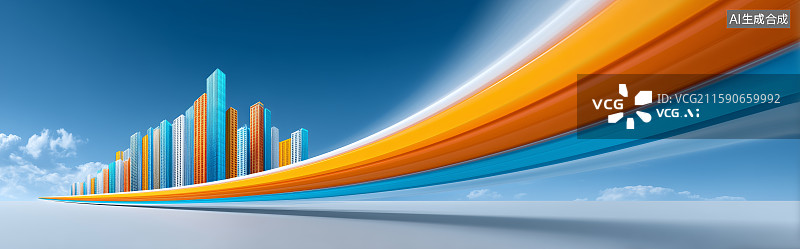 【AI数字艺术】多彩城市与光效景观图片素材